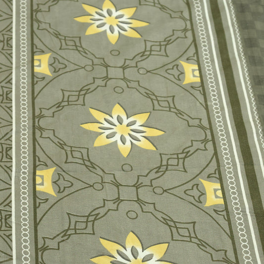 Super king (Grey) Bedsheet Size 108x108 With 2 Pillow Cover: 21X27 Inch, 300TC